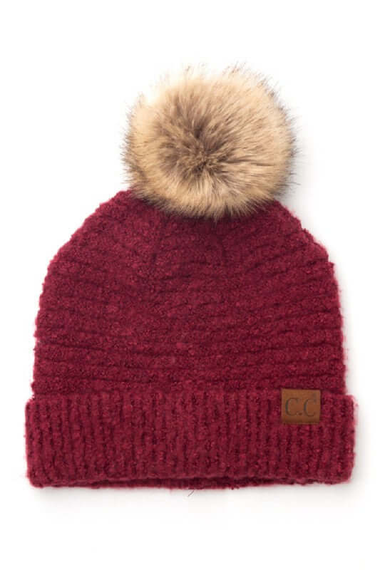 CC Ultra Soft Fur Pom Beanie - Cozy & Stylish, Beanies, $ 29.00, A Moment Of Now™