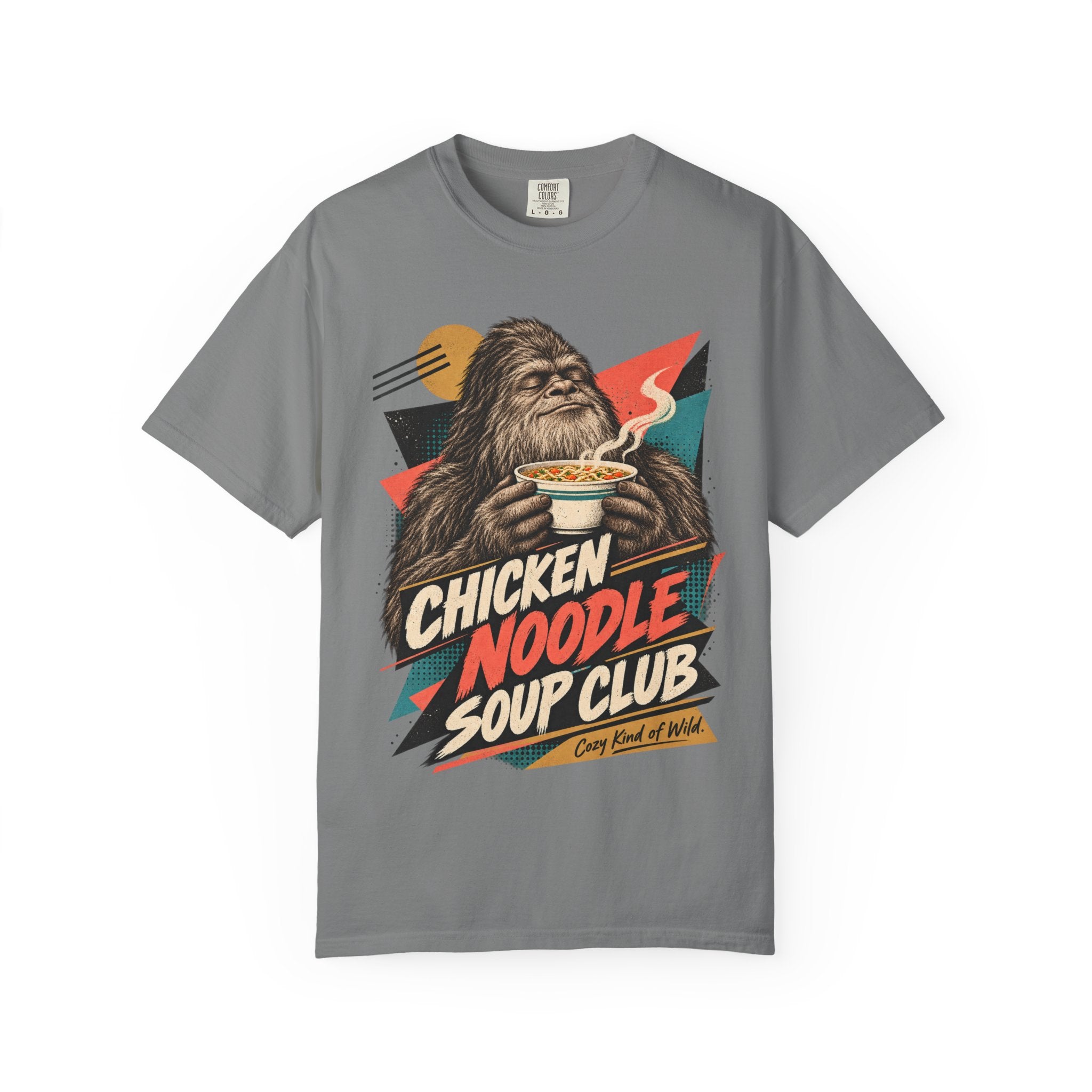 Chicken Noodle Soup Club Bigfoot T-Shirt | Retro Soup Lover Tee
