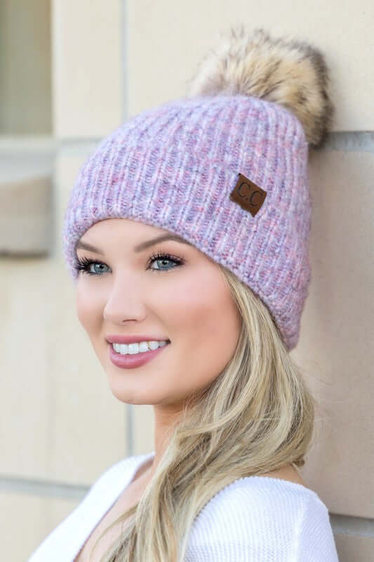 Women's CC Cozy Marled Pom Beanie Hat | USA Boutique Online, Aili's Corner, $ 35.00