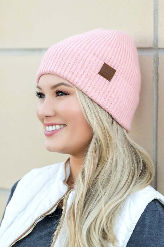 Women's CC Fine Yarn Cuff Beanie Hat | USA Boutique Clothing, Aili's Corner, $ 35.00