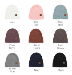 Women's CC Fine Yarn Cuff Beanie Hat | USA Boutique Clothing, Aili's Corner, $ 35.00