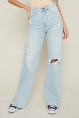Shop Distressed Wide Leg Jeans | Shop Women's Denim Jeans Online, Jeans, USA Boutique