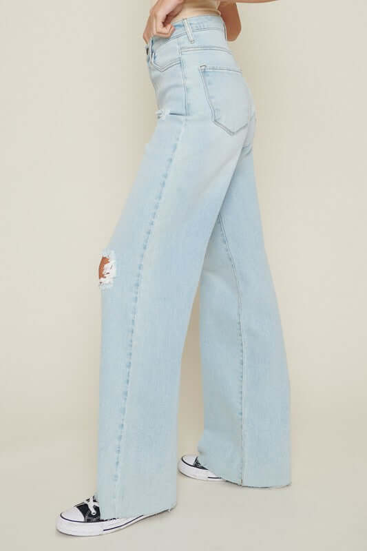 Shop Distressed Wide Leg Jeans | Shop Women's Denim Jeans Online, Jeans, USA Boutique