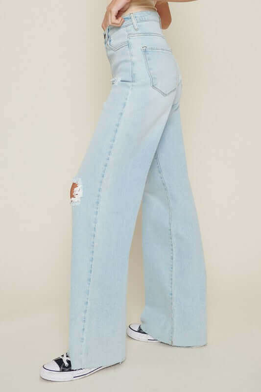 Shop Distressed Wide Leg Jeans | Shop Women's Denim Jeans Online, Jeans, USA Boutique