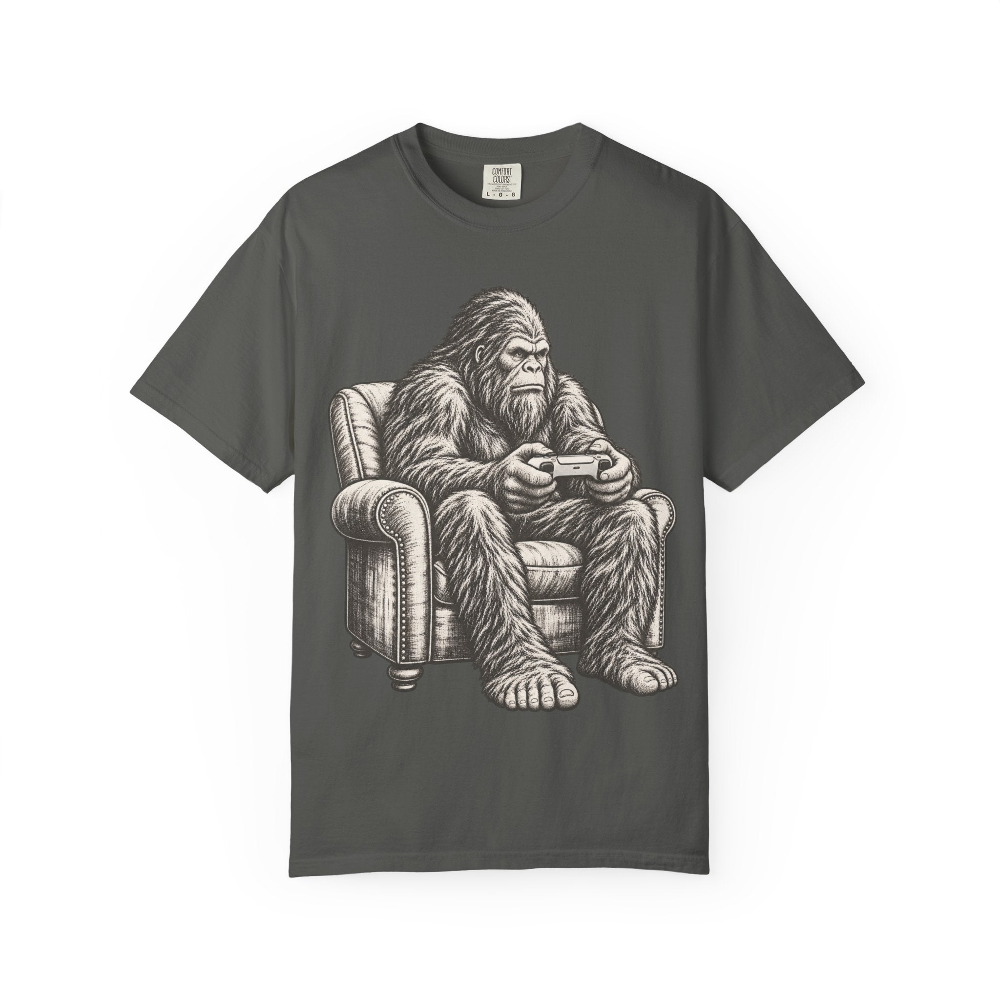 Bigfoot Gamer T-Shirt — Sasquatch gaming Comfort Colors® 1717 graphic tee, product image 5