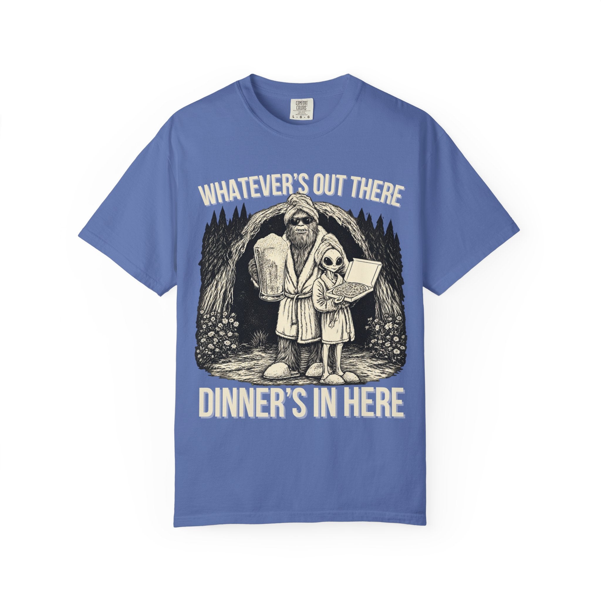 Bigfoot & Alien Pizza Night T-Shirt – Dinner's In Here