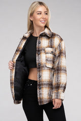 Shop Women's Cozy Plaid Flannel Shacket Jacket | Boutique Clothing, Shackets, USA Boutique