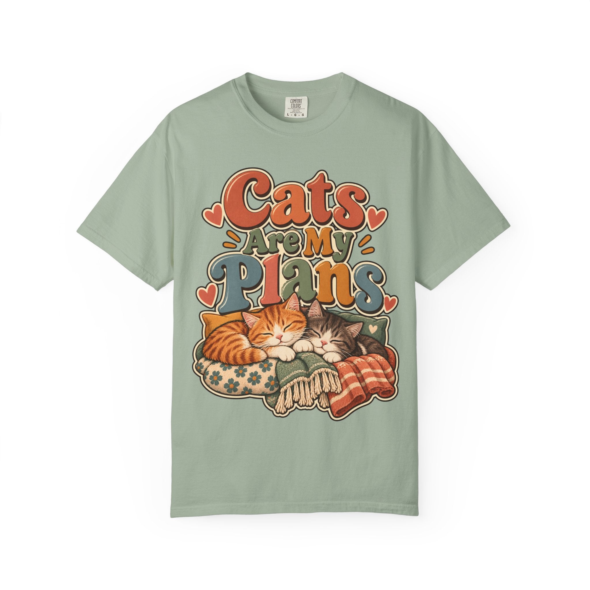Cats Are My Plans T-Shirt — Retro Sleeping Cats Comfort Colors® Tee