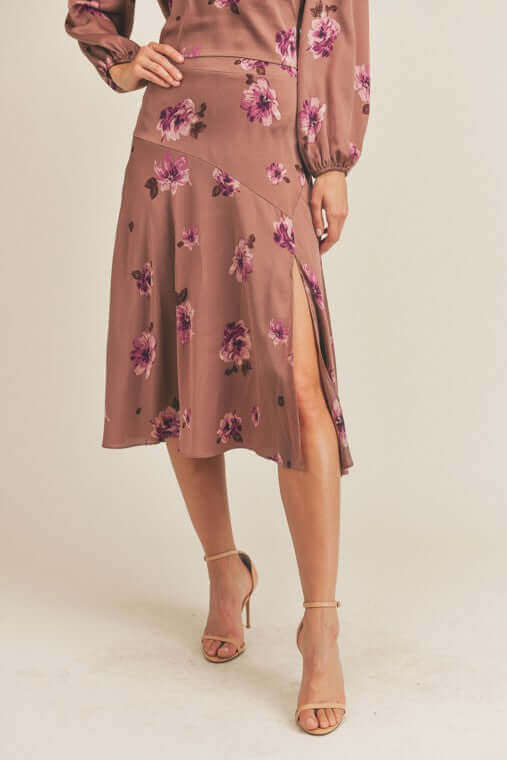 Side Slit Floral Print Skirt, Lush Clothing, $ 61.95