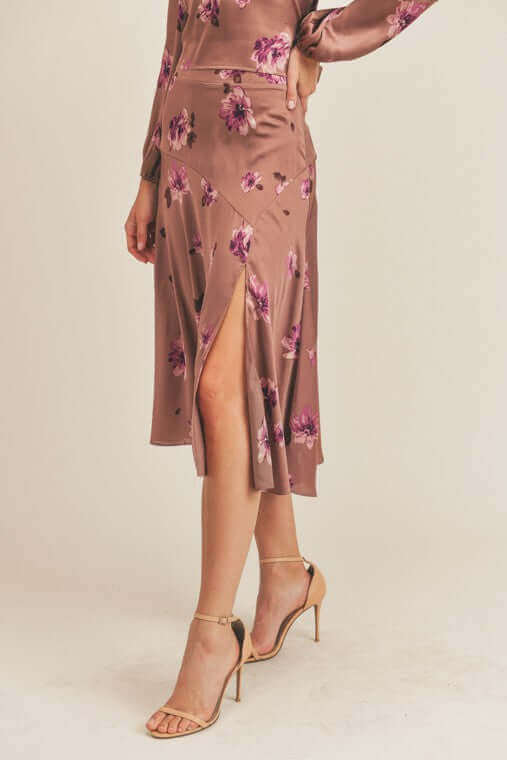 Side Slit Floral Print Skirt, Lush Clothing, $ 61.95