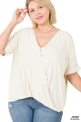 Plus Size Rayon Span Crepe Layered-Look Top, ZENANA, A Moment Of Now