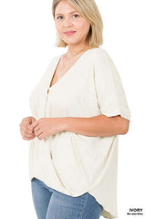 Plus Size Rayon Span Crepe Layered-Look Top, ZENANA, A Moment Of Now