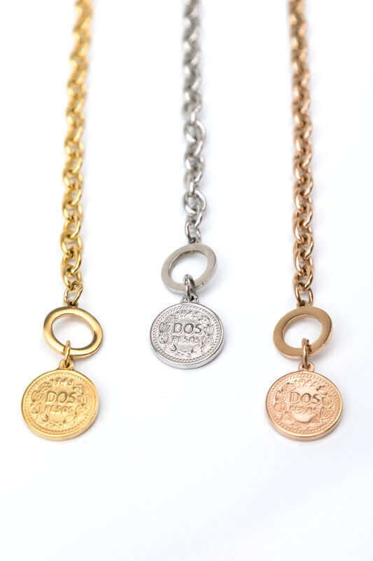 Coin Accent Chain Necklace - Timeless Vintage Elegance, Necklaces, $ 27.95, A Moment Of Now™