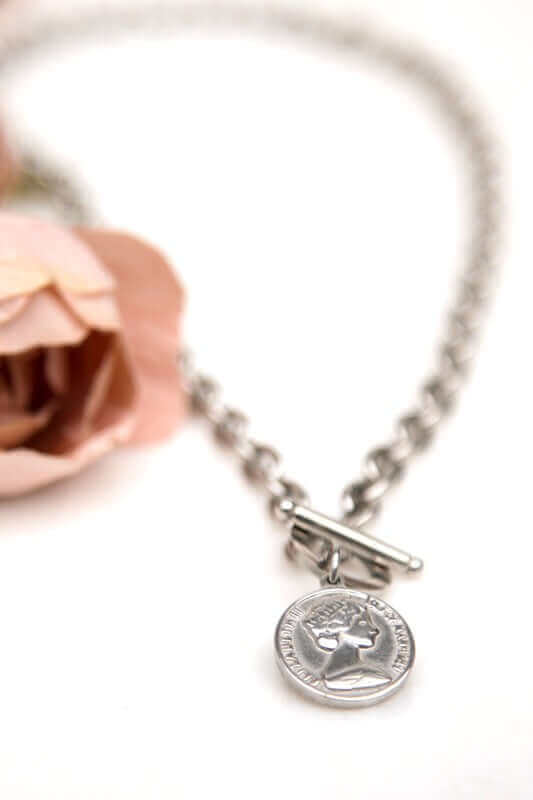 Coin Accent Chain Necklace - Timeless Vintage Elegance, Necklaces, $ 27.95, A Moment Of Now™
