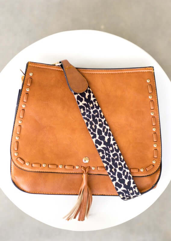 Leopard Strap Fold-over Crossbody Bag - Trendy & Versatile, Crossbody Bags, $ 39.00, A Moment Of Now™