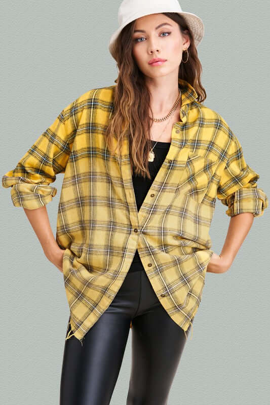 Kayla Vintage Plaid Checker Shirt