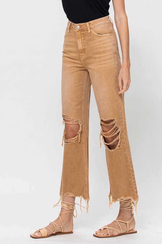 Kiss of California Brown 90's Vintage Crop Flare Jeans, VERVET by Flying Monkey, $ 62.95