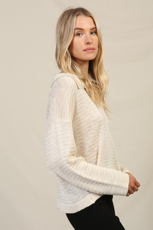 Shop Women's Fusion Collared Shirt Sweater | Shop Boutique Clothing, Sweaters, USA Boutique