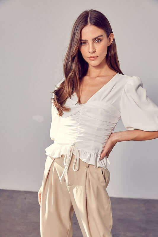 Puff Sleeve Cinched Top, Do + Be Collection, $ 62.95