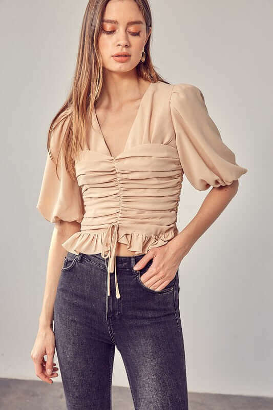 Puff Sleeve Cinched Top, Do + Be Collection, $ 62.95