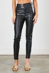 Black PU Leather Skinny Jeans