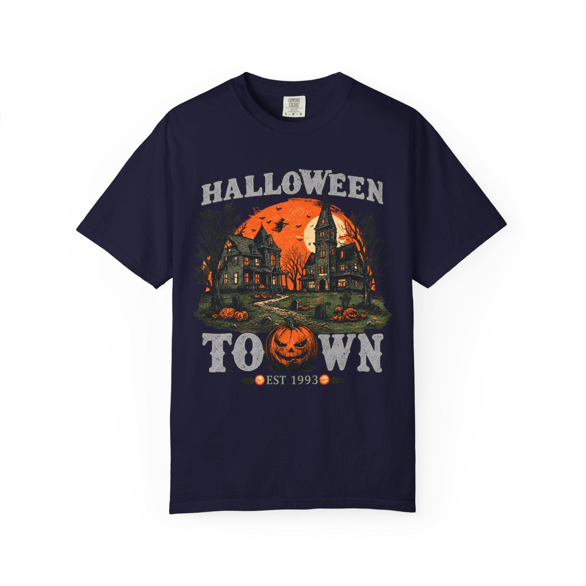 Halloween Town Vintage Tee — Haunted Pumpkin Village Graphic T-Shirt - t-shirt product image 10