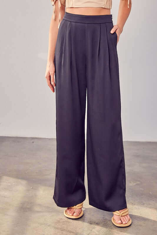 Black Relaxed Fit Wide Leg Pants, Do + Be Collection, $ 68.95