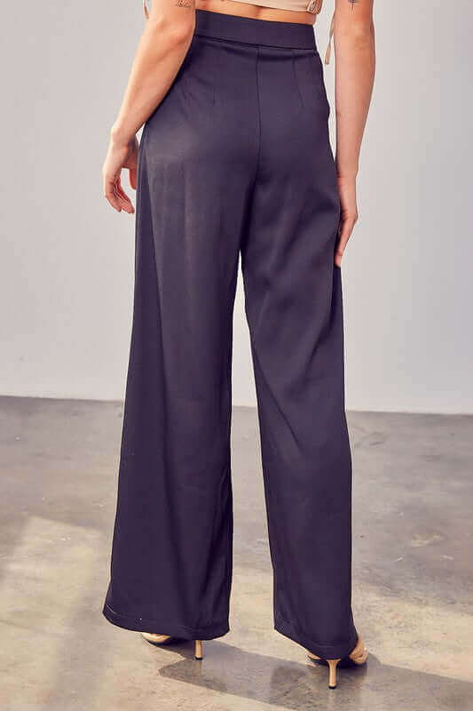 Black Relaxed Fit Wide Leg Pants, Do + Be Collection, $ 68.95