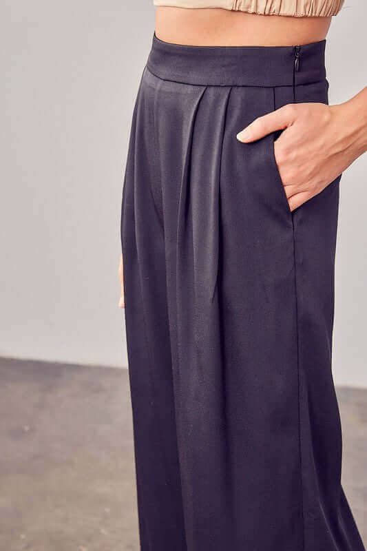 Black Relaxed Fit Wide Leg Pants, Do + Be Collection, $ 68.95