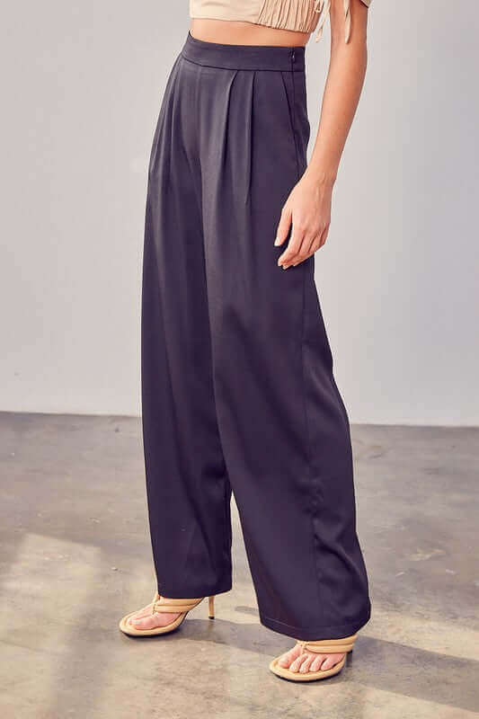 Black Relaxed Fit Wide Leg Pants, Do + Be Collection, $ 68.95