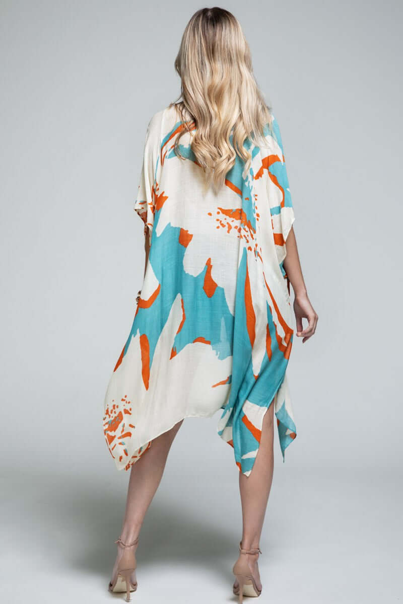 Ocean Bloom Kimono Wrap Aquamarine, Clothing, $ 36.00, A Moment Of Now™