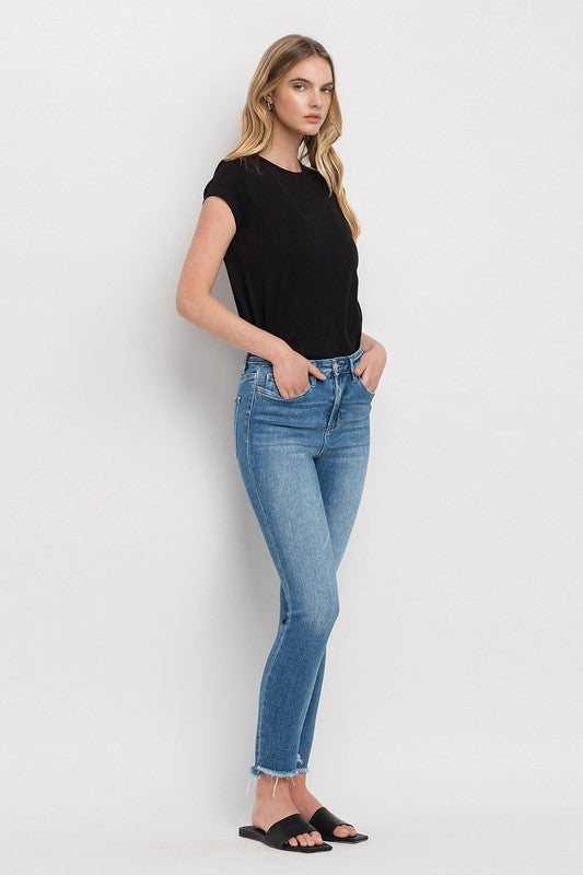 Shop High Rise Raw Step Hem Ankle Skinny Jeans, , USA Boutique