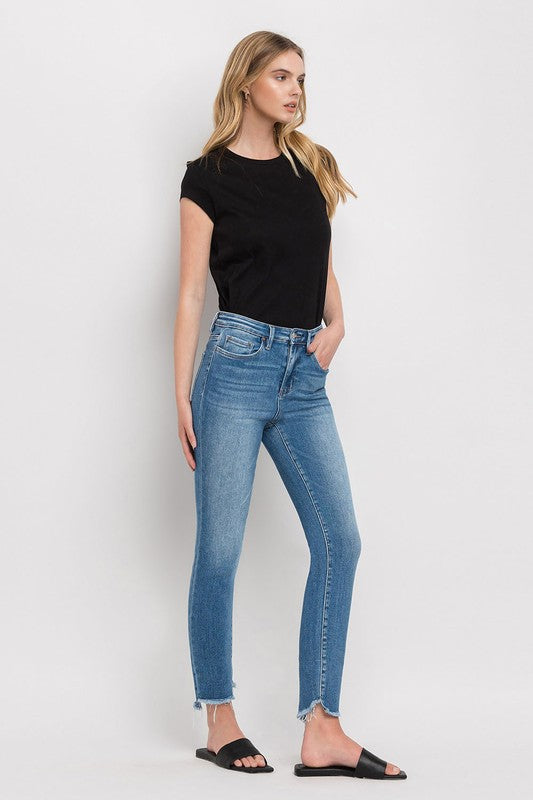 Shop High Rise Raw Step Hem Ankle Skinny Jeans, , USA Boutique