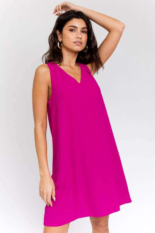 Solid Casual Sleeveless V-NeckMini Dress, Gilli, $ 48.95