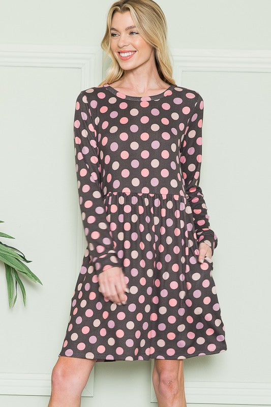Shop Women's Cross Back Polka Dot Dress with Pockets | Boutique Clothing, Dresses, USA Boutique