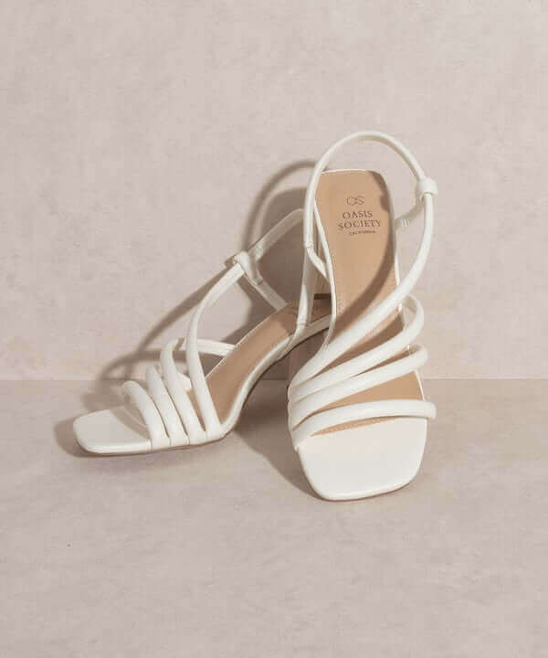 OASIS SOCIETY Ashley - Nude White Wooden Heels Sandals, Oasis Society, $ 49.95