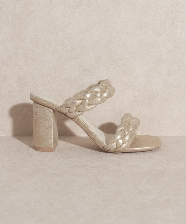 OASIS SOCIETY Savannah - Light Gold Metallic Heels Sandals