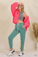 Women's Pigment Dye Drawstring Waist Jogger Pants | USA Boutique, ZENANA, $ 45.00