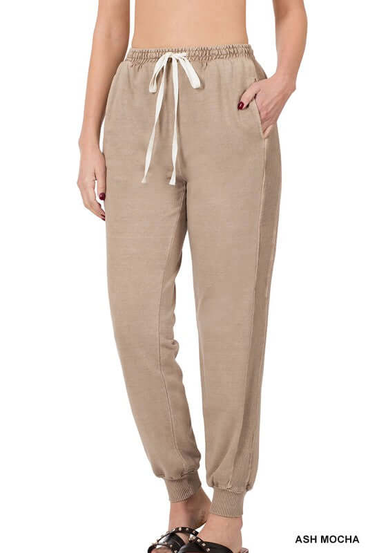 Women's Pigment Dye Drawstring Waist Jogger Pants | USA Boutique, ZENANA, $ 45.00