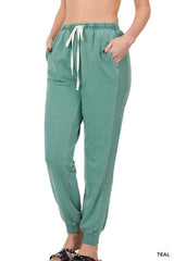 Women's Pigment Dye Drawstring Waist Jogger Pants | USA Boutique, ZENANA, $ 45.00