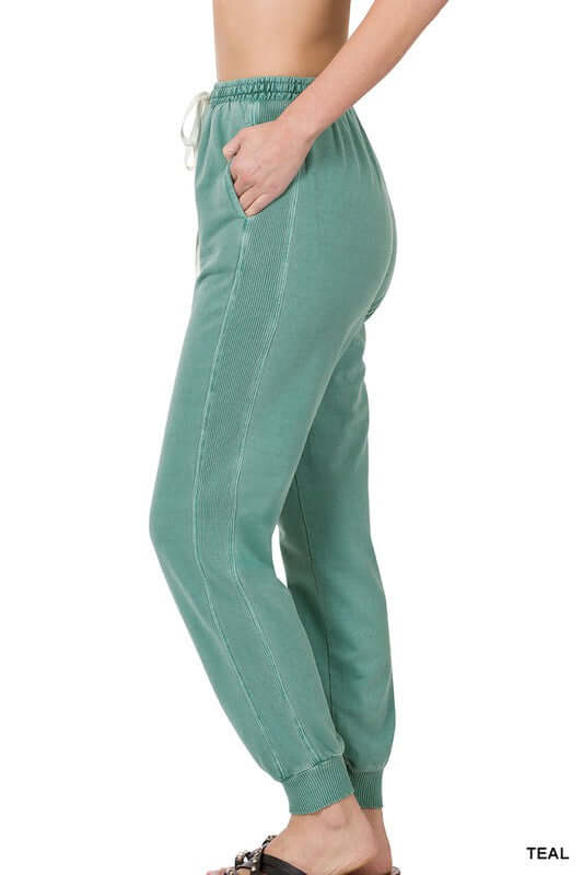 Women's Pigment Dye Drawstring Waist Jogger Pants | USA Boutique, ZENANA, $ 45.00