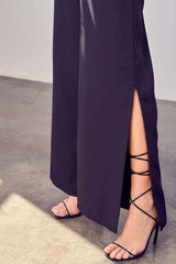 Black Deep V-Neck Backless Wide Leg Jumpsuit, Do + Be Collection, $ 70.95