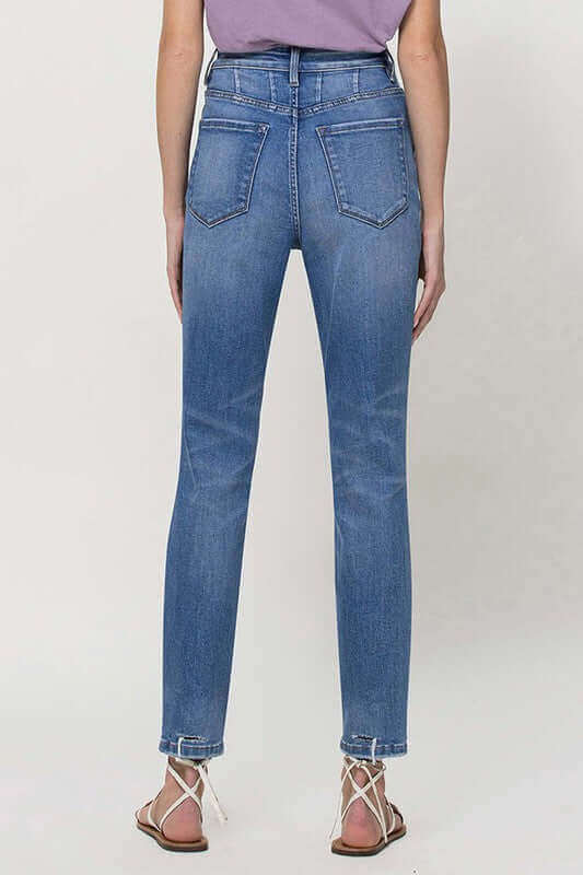 Scratchy Distressed Mom Jeans, VERVET by Flying Monkey, $ 62.95