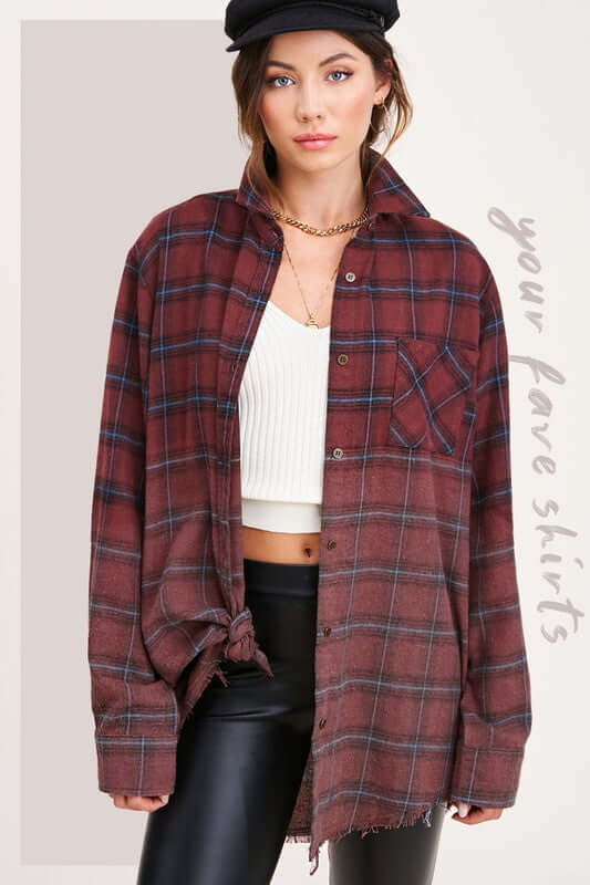 Kayla Vintage Plaid Checker Shirt