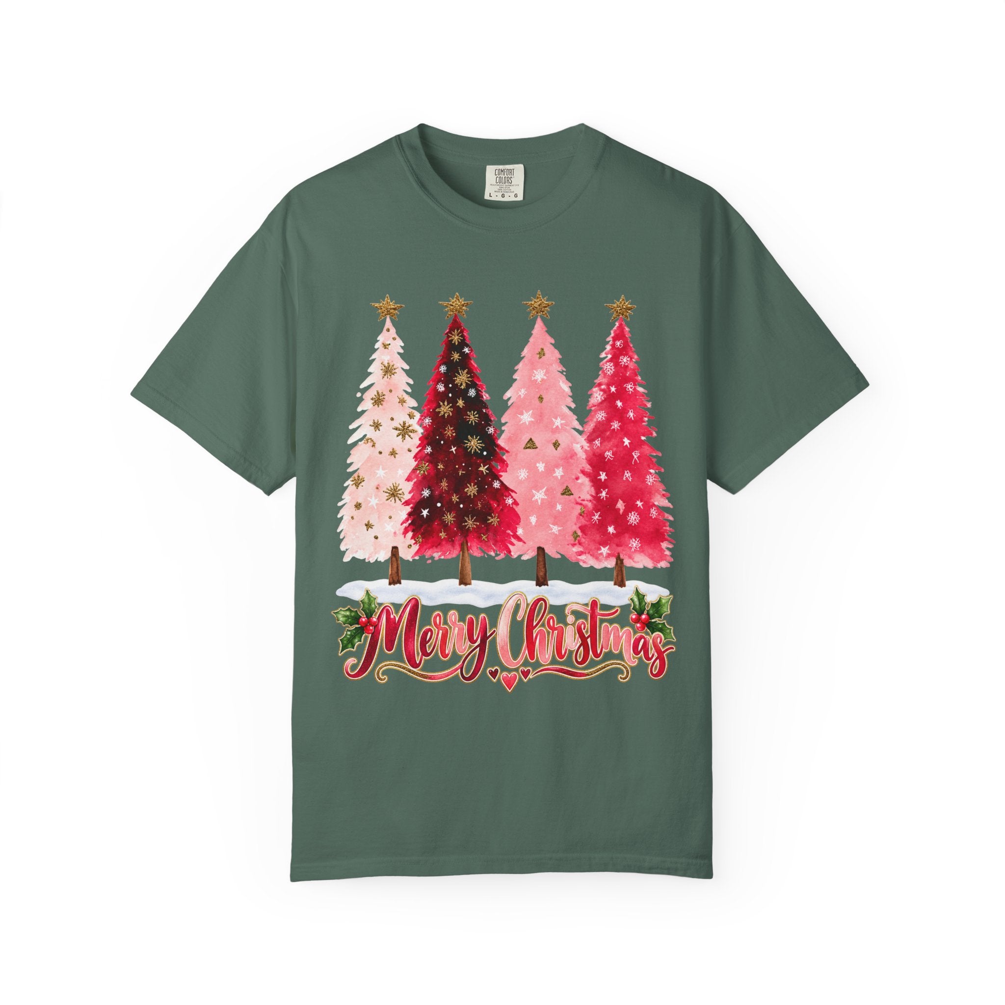 Merry Christmas Pink Tree T-Shirt - t-shirt product image 6
