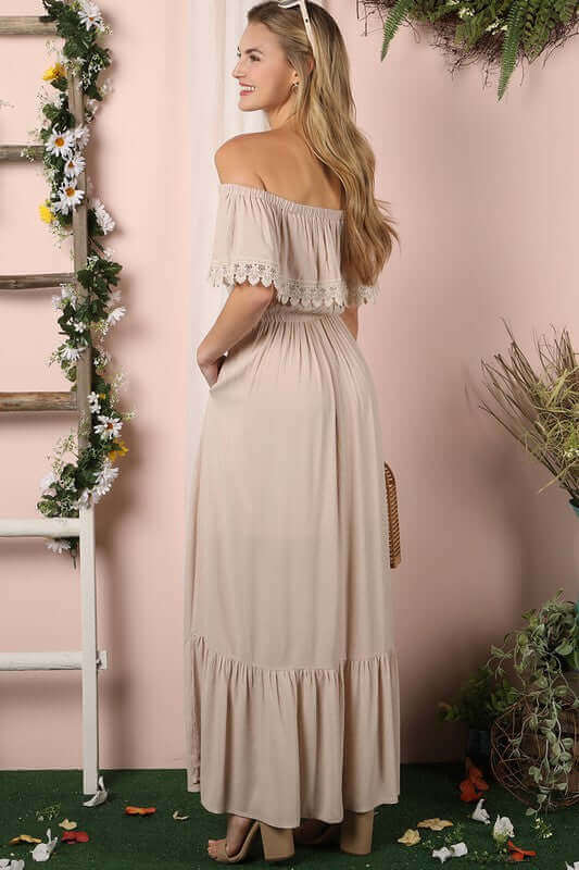 Off the Shoulder Flowy Maxi Dress, Ninexis, $ 55.00