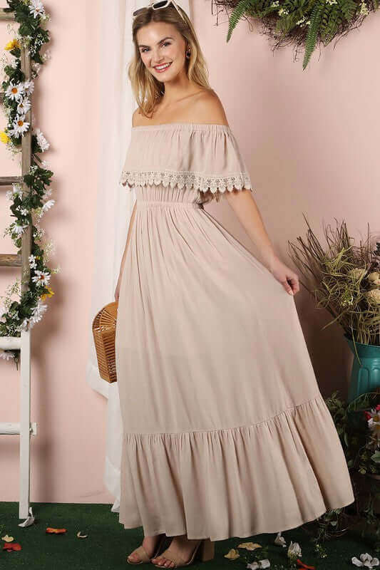 Off the Shoulder Flowy Maxi Dress, Ninexis, $ 55.00