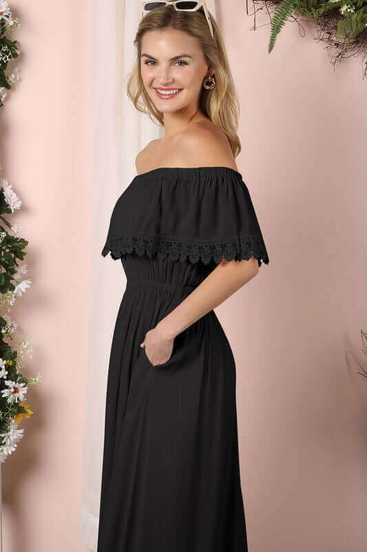 Off the Shoulder Flowy Maxi Dress, Ninexis, $ 55.00