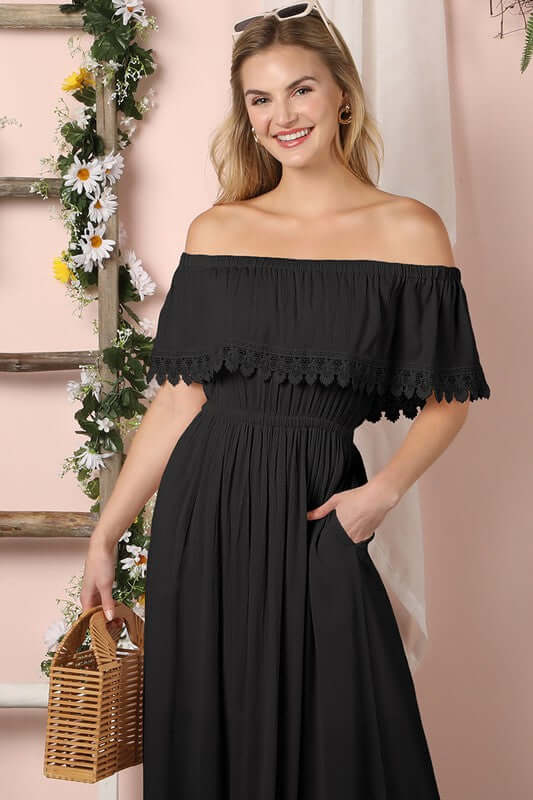 Off the Shoulder Flowy Maxi Dress, Ninexis, $ 55.00