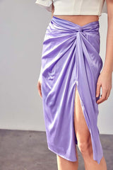 Solid Side Gathered Slit Midi Skirt, Do + Be Collection, $ 64.95